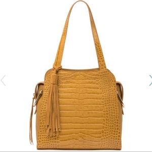 Vince Camuto Tal Croc-Embossed Leather Tote